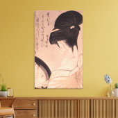 Vrouw die make-up maakt canvas afdruk (Insitu (Woonkamer))