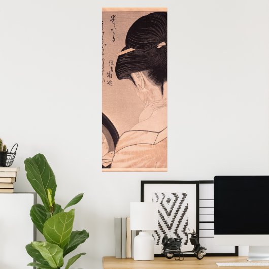 Vrouw die make-up maakt poster (Thuiskantoor)