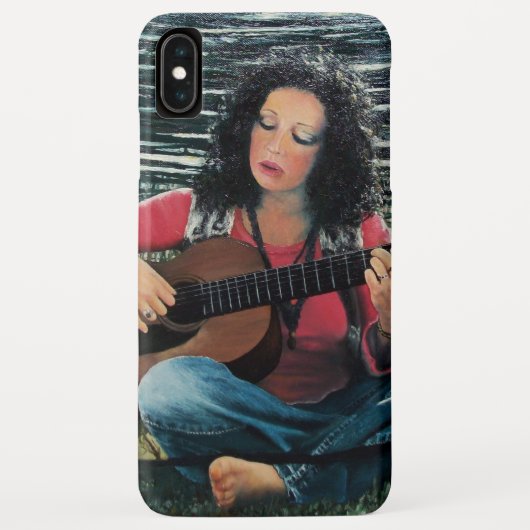 Vrouw die muziek speelt met akoestische gitaar Case-Mate iPhone case (Achterkant)
