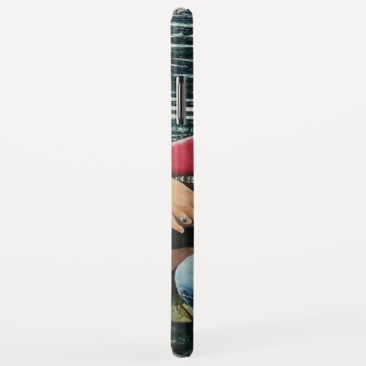 Vrouw die muziek speelt met akoestische gitaar Case-Mate iPhone case (Achterkant/rechts)