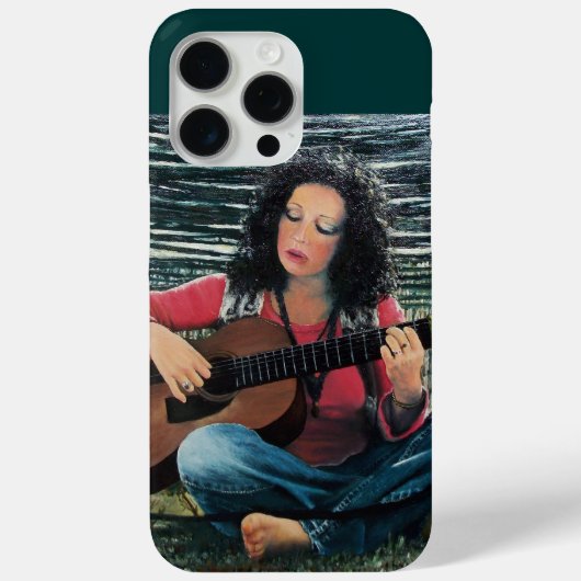 Vrouw die muziek speelt met akoestische gitaar Case-Mate iPhone case (Achterkant)