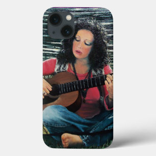 Vrouw die muziek speelt met akoestische gitaar Case-Mate iPhone case
