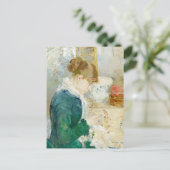 vrouw die naait | Berthe Morisot Briefkaart (Staand voorkant)