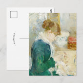 vrouw die naait | Berthe Morisot Briefkaart (Voorkant / Achterkant)