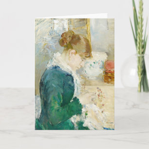 vrouw die naait   Berthe Morisot Kaart