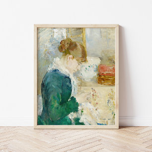 vrouw die naait   Berthe Morisot Poster