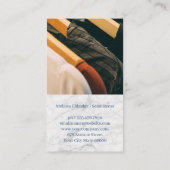 vrouw die naait | Kledinghangers Visitekaartje (Achterkant)