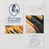 vrouw die naait | Kledinghangers Visitekaartje (Voorkant / Achterkant)