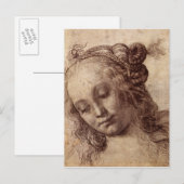 Vrouw die naar beneden kijkt briefkaart (Voorkant / Achterkant)