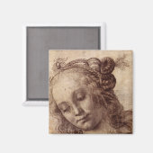Vrouw die naar beneden kijkt magneet (Voorkant / Achterkant)
