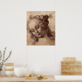 Vrouw die naar beneden kijkt poster (Keuken)