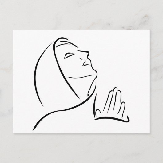 Vrouw die naar boven kijkt naar de hemel briefkaart (Voorkant)