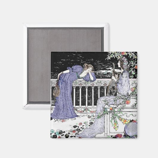 Vrouw die naar haar vriend zingt magneet (Voorkant / Achterkant)