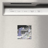 Vrouw die naar haar vriend zingt magneet (Insitu (Vaatwasser))