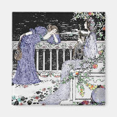 Vrouw die naar haar vriend zingt magneet (Voorkant)