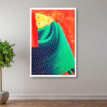 Vrouw die nadenkt Hedendaagse Kunst Acrylschilderi