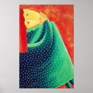 Vrouw die nadenkt Hedenlands Kunst Kunstprint Poster