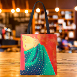 Vrouw die nadenkt Hedenlands Schilderij in fijne k Tote Bag