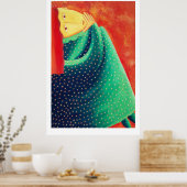 Vrouw die nadenkt poster (Keuken)