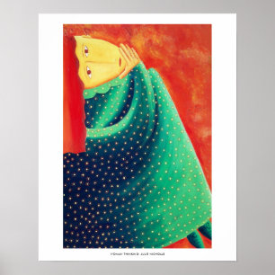 Vrouw die nadenkt Schilderij Huidige Kunst Afdruk Poster