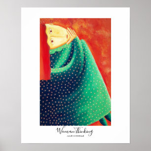 Vrouw die nadenkt Schilderij Poster