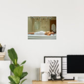 Vrouw die onder hydrotherapie valt in een huidge d poster (Thuiskantoor)