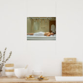 Vrouw die onder hydrotherapie valt in een huidge d poster (Keuken)