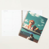 Vrouw die ontspant op UFO in de woestijn Planner (Display)