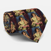  vrouw die op de Rozen van de Telefoon spreekt Stropdas (Opgerold)