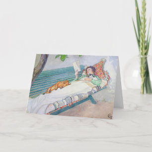 Vrouw die op een Bank, 1913 liggen Kaart