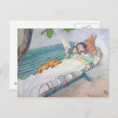 Vrouw die op een bank ligt, 1913 briefkaart (Voorkant / Achterkant)