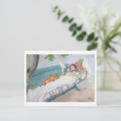 Vrouw die op een bank ligt, 1913 (m/c op papier) briefkaart (Staand voorkant)