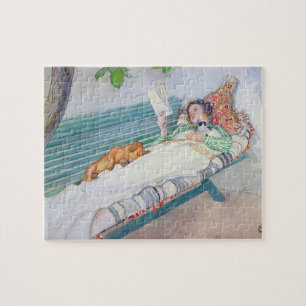 Vrouw die op een bank ligt, 1913 (m/c op papier) legpuzzel