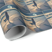 Vrouw die op het Strand lopen Cadeaupapier (Rol Hoek)