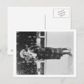 Vrouw die op Tennis Outfit-foto post Briefkaart (Voorkant / Achterkant)