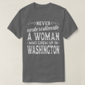 Vrouw die opgroeide in Washington T-shirt (Design voorkant)