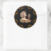 Vrouw die papier zingt, maakt muziekkunst ronde sticker (Tas)