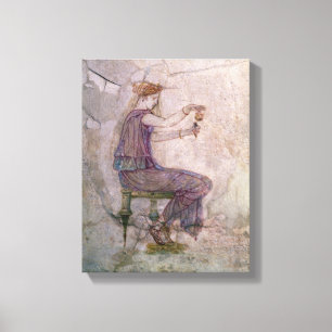 Vrouw die Perfume in een Filiaal giet Canvas Afdruk