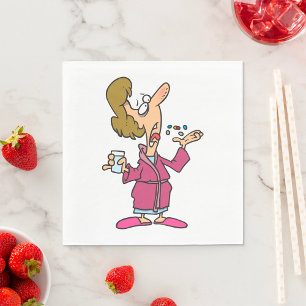 Vrouw die pillen neemt servet