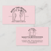 Vrouw die schouderwets aanraakt visitekaartje (Voorkant / Achterkant)