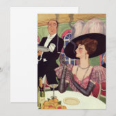  vrouw die sigaret rookt Drink champagne (Voorkant / Achterkant)