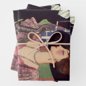  vrouw die sigaret rookt Drink champagne Inpakpapier Vel (In situ)