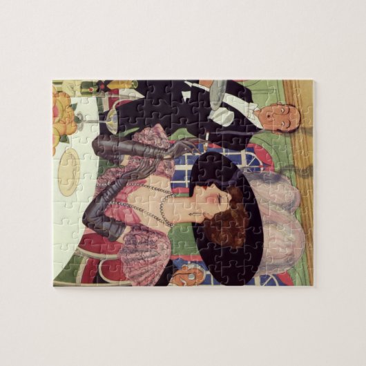  vrouw die sigaret rookt Drink champagne Legpuzzel (Horizontaal)