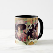 vrouw die sigaret rookt Drink champagne Mok (Voorkant rechts)