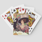  vrouw die sigaret rookt Drink champagne Pokerkaarten (Achterkant)