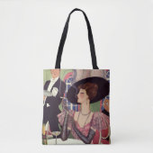  vrouw die sigaret rookt Drink champagne Tote Bag (Voorkant)