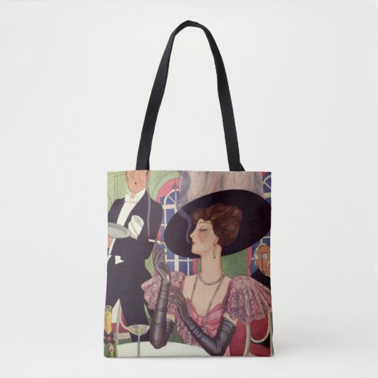  vrouw die sigaret rookt Drink champagne Tote Bag (Voorkant)