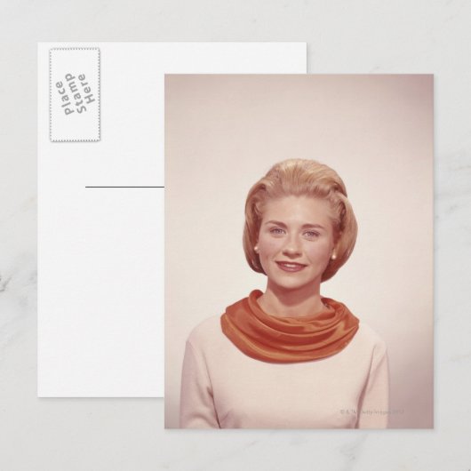 Vrouw die Sjaal dragen Briefkaart (Voorkant / Achterkant)