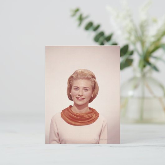 Vrouw die Sjaal dragen Briefkaart (Staand voorkant)