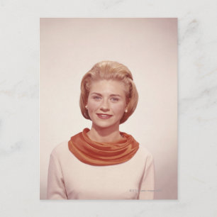 Vrouw die Sjaal dragen Briefkaart